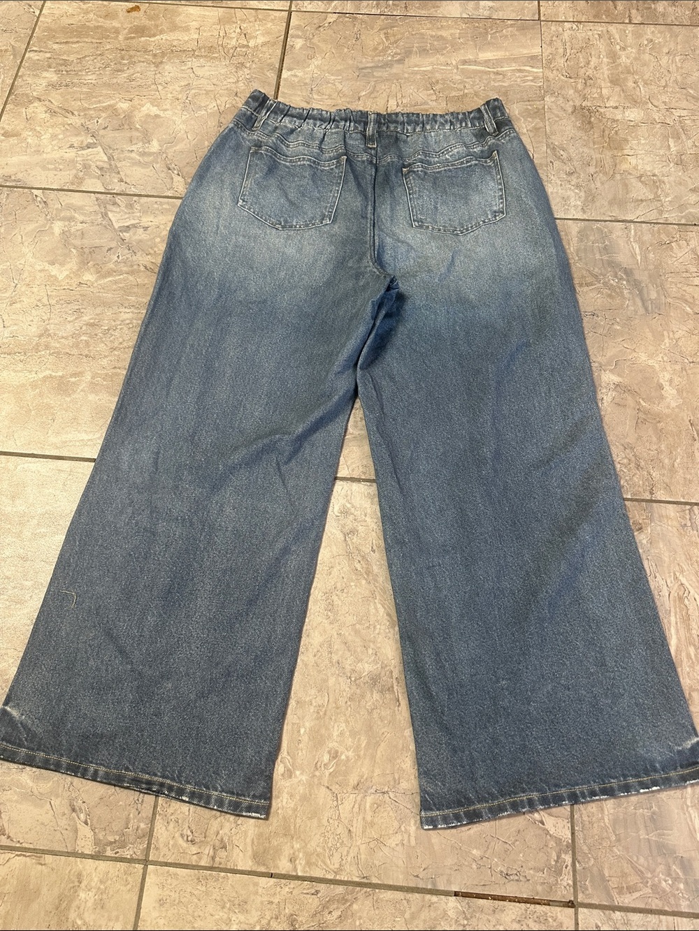 HALARA Wide-Leg denim print sweatpants jeans Sz XL - Picture 8 of 9